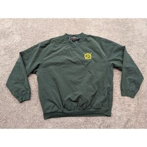Weather Perfect Windbreaker Jacket‎ Mens Large Green Marine Military Academy